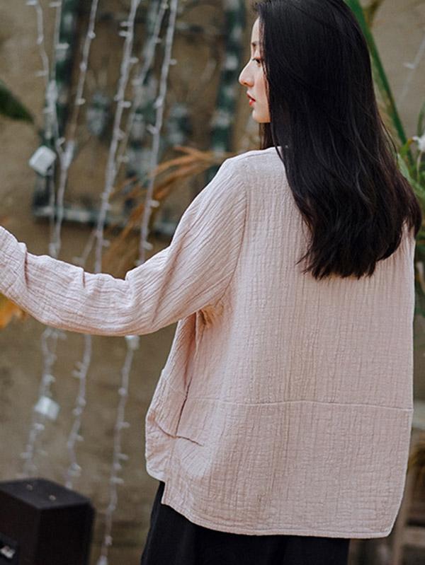 Loose High-Low Pleated Round Neck T-Shirt