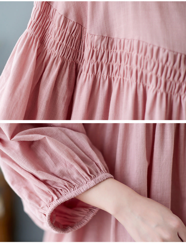 Loose Solid Color Midi Dress