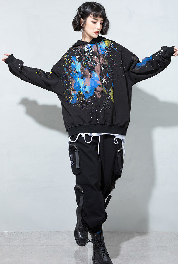 Women's Hooded Printed Fleece Sweatshirt