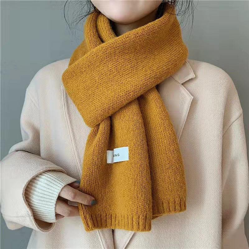 Solid Color Knitted Scarf