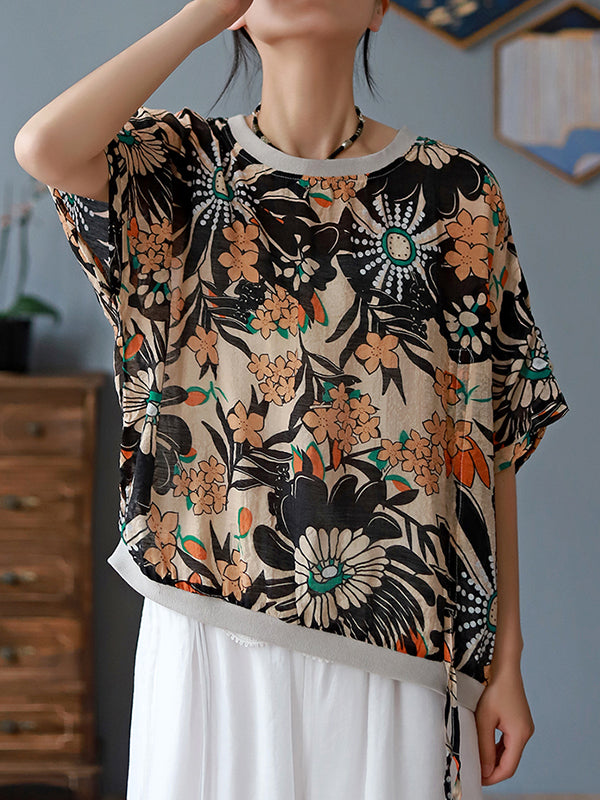 Round Neck Printed Half Sleeves T-Shirt