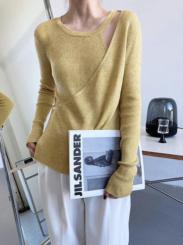 Hollow Strapless Halterneck Chic Knitted Sweatertop