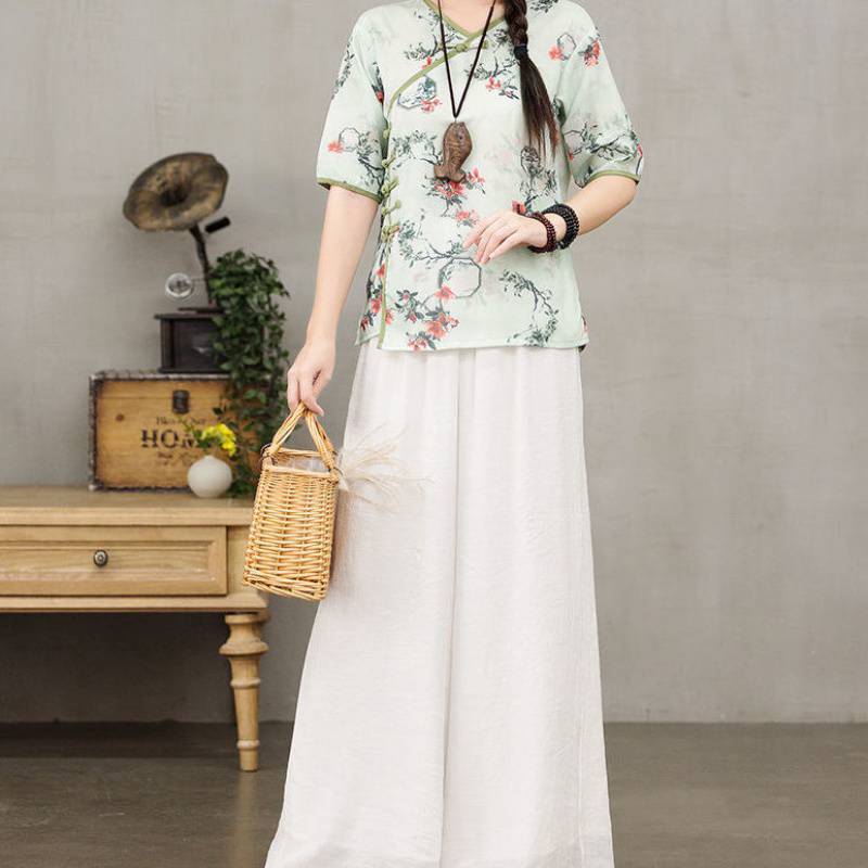 Retro Slouchy Plate Button Irregular T-Shirt