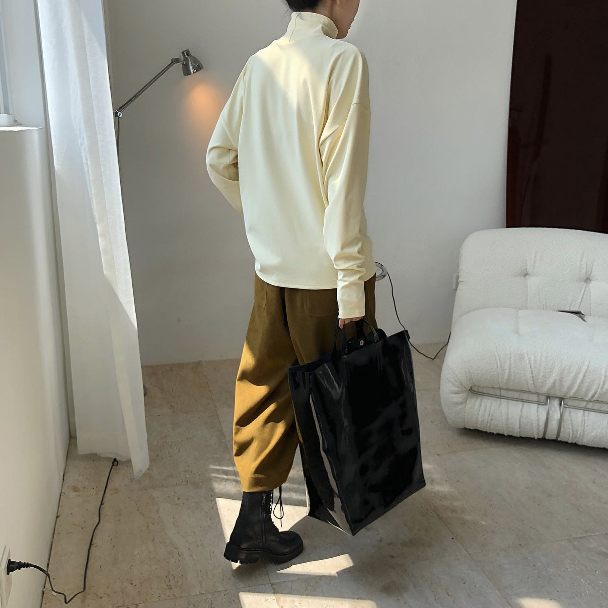 Simple Solid Color Loose T-Shirt Top