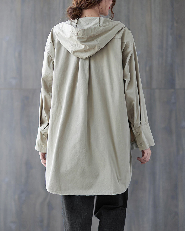 Loose Irregular Hooded Cardigan Outwear