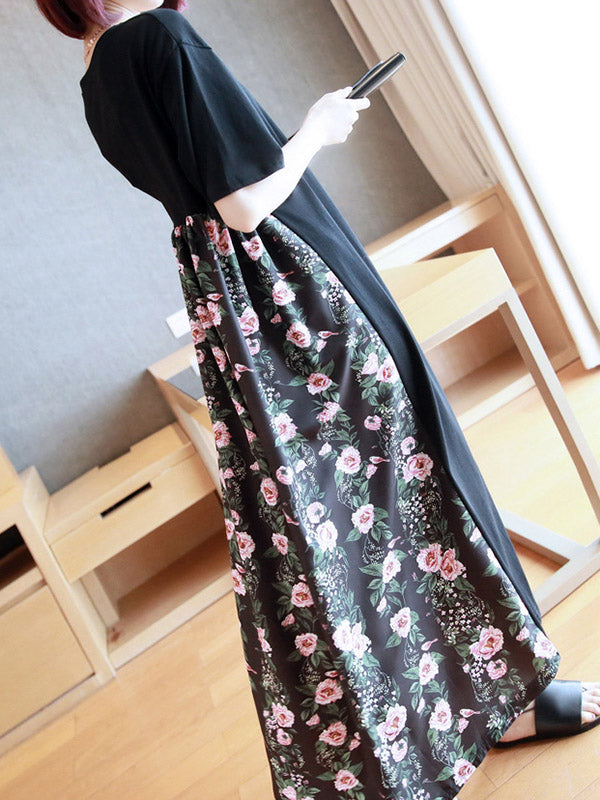 Original Floral Round-Neck Dress