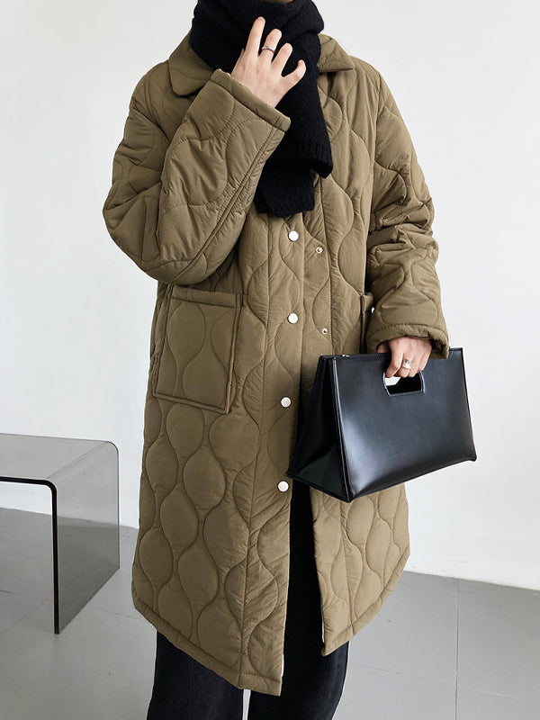 Leisure Long Rhombus Loose Coat