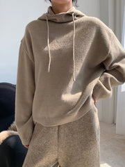 Women Simple Hooded Loose Casual Sweater