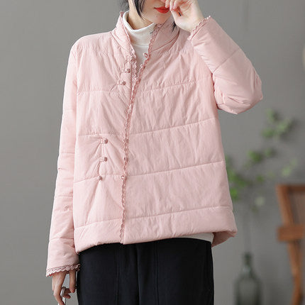 Retro Loose Solid Color Cotton Outwear