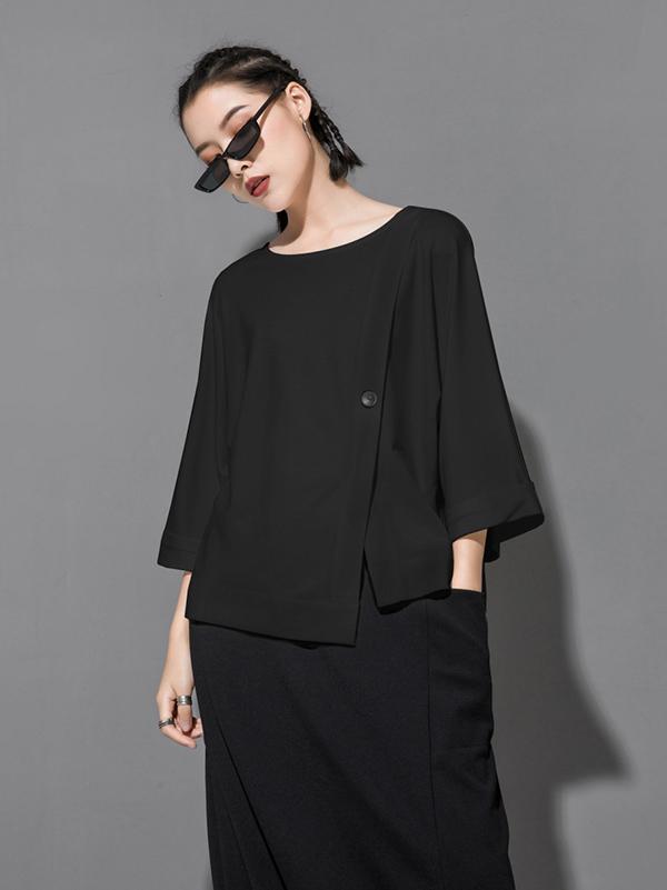 Roomy Batwing Split-Joint T-Shirts