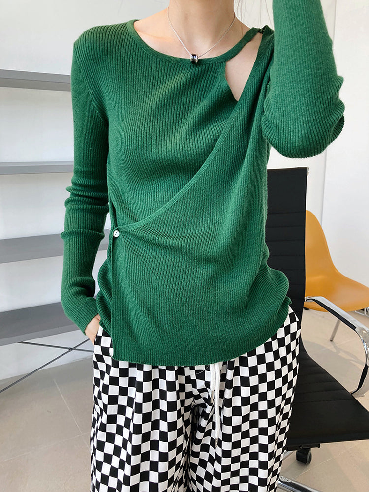 Hollow Strapless Halterneck Chic Knitted Sweatertop