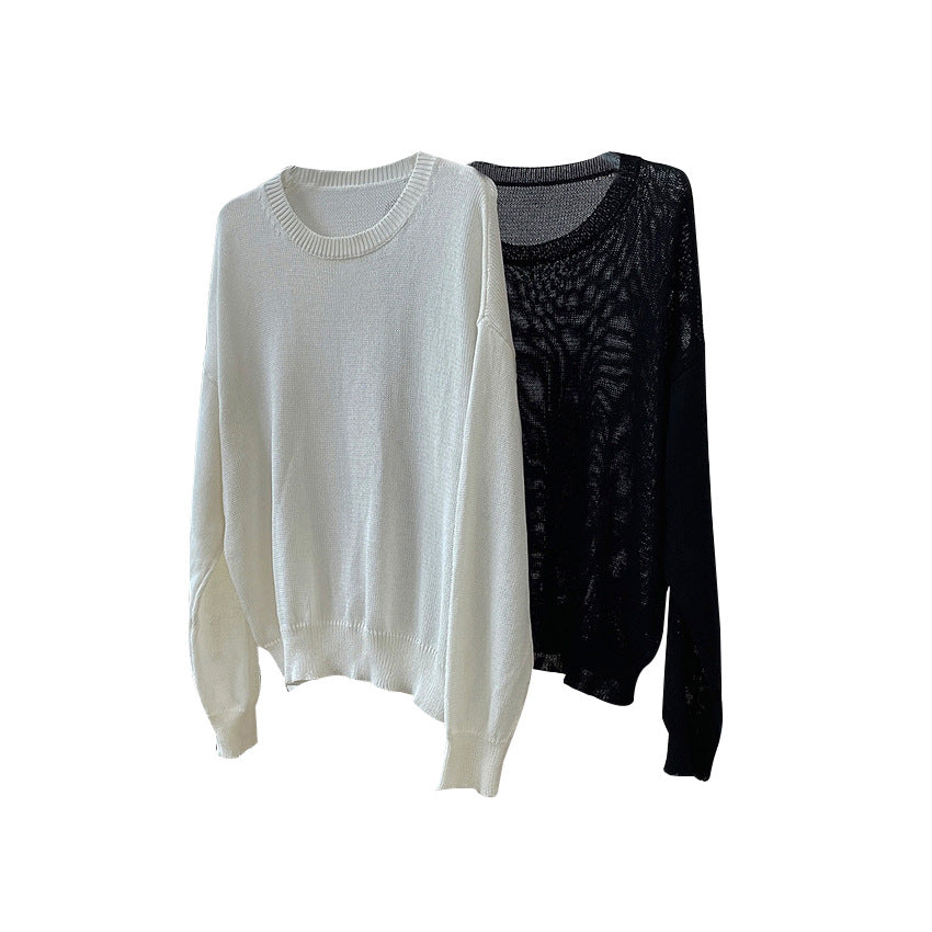Simple Solid Color Crewneck Sweater