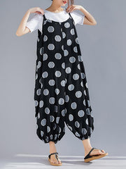 Loose Sleeveless Polka Dot Jumpsuit