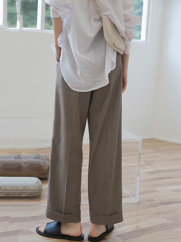Solid Color Loose Straight Leg Pants