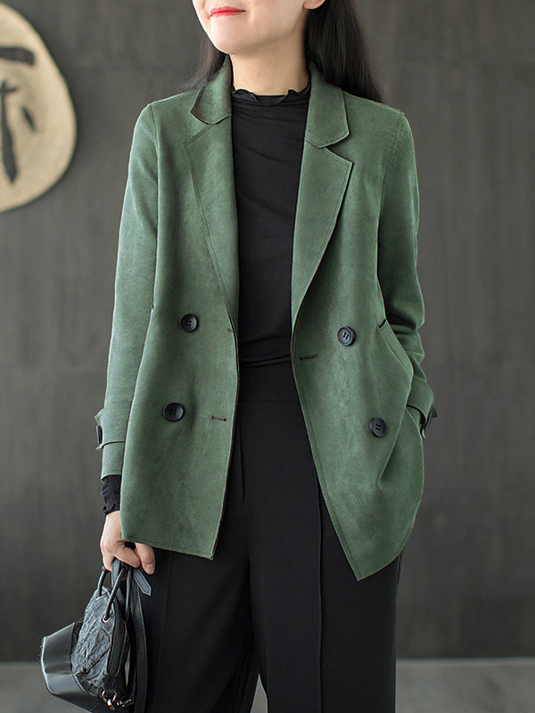 Women Loose Casual Solid Color Coat