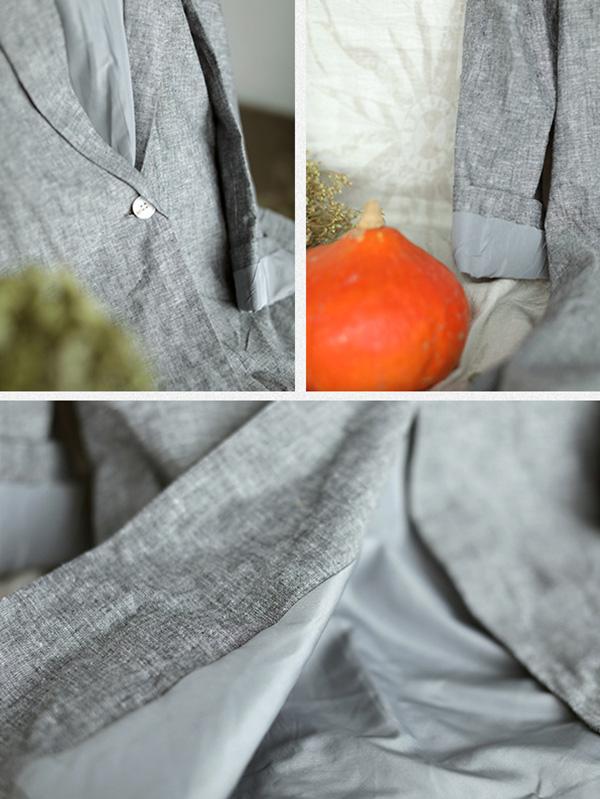 Vintage Solid Color Lapel Suit Outwear