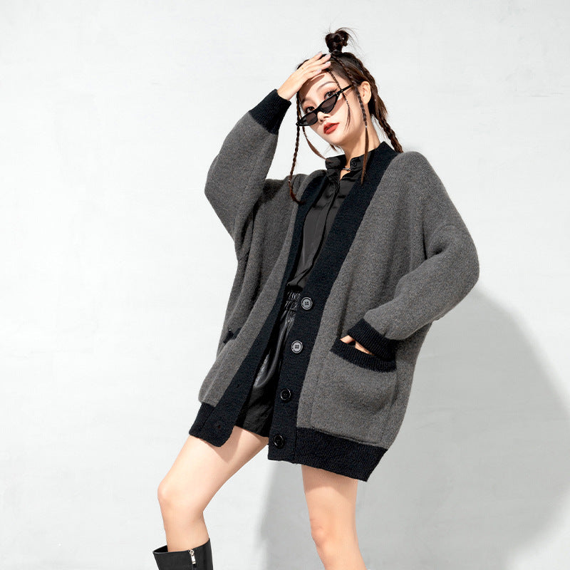 Urban Loose Solid Color Knitted Outwear