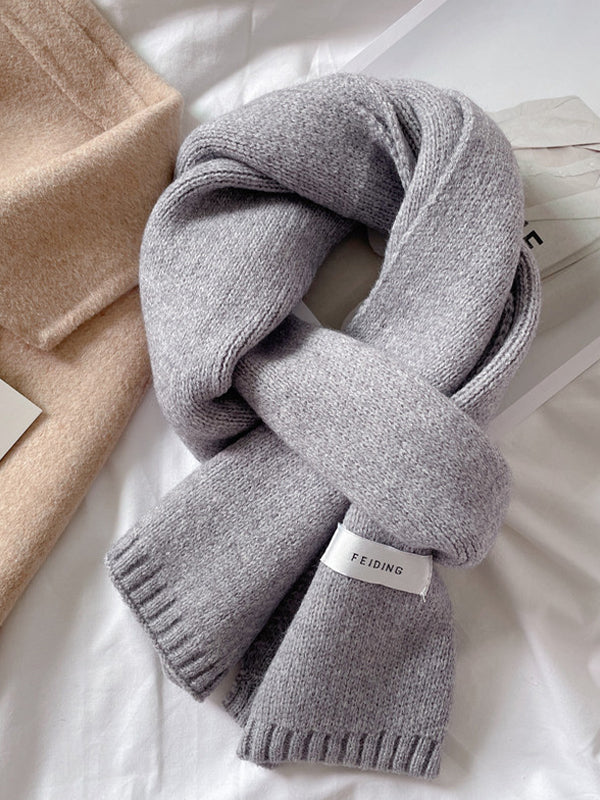 Plain Casual Wool Versatile Scarf