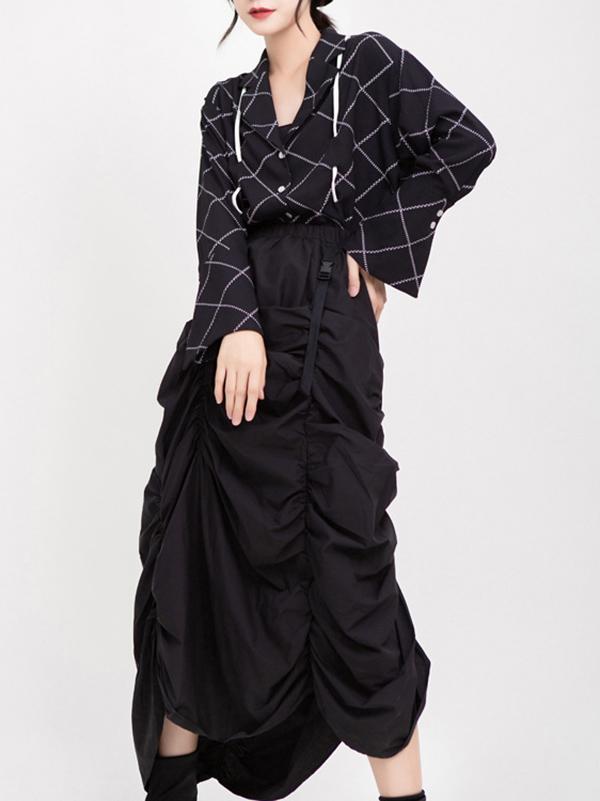 Irregular Pleated Skirt