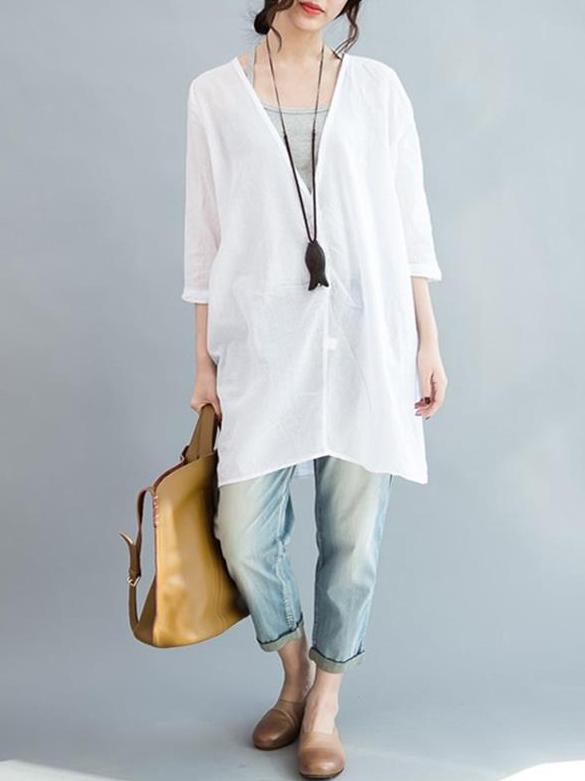 See Through The Front buttons Sunscreen Shirt