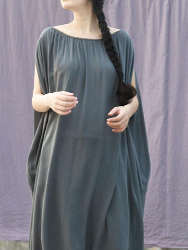 Loose Solid Color Comfortable Cropped Dress