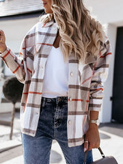 Casual Plaid Long Sleeve Lapel Shirt