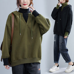 False Two Split-Joint Hooded Sweatshirt