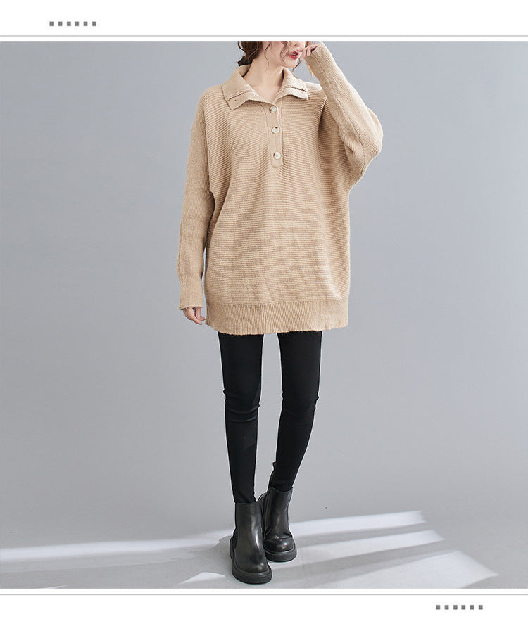 Women Lapel Solid Color Casual Dress