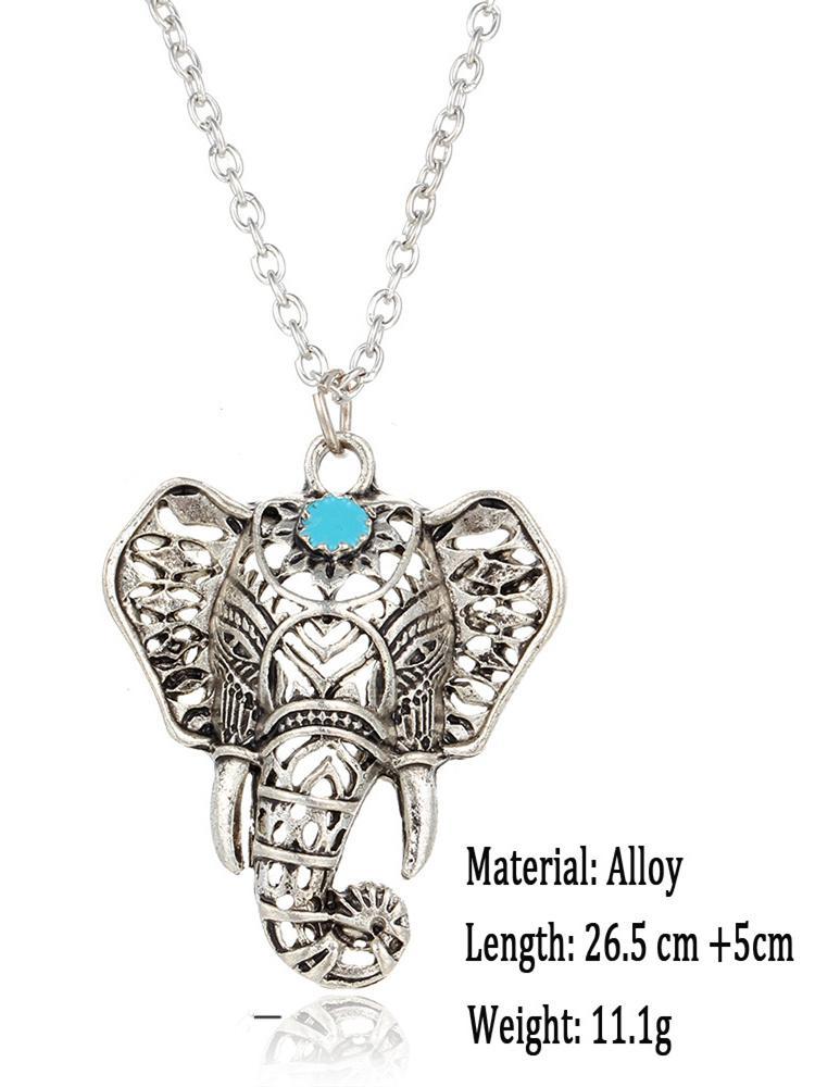 Vintage Hollow Elephant Pattern Necklaces