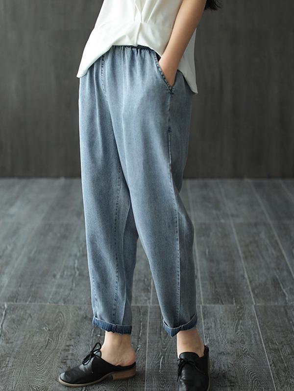 Loose Simple Comfortable Jean Harem Pants