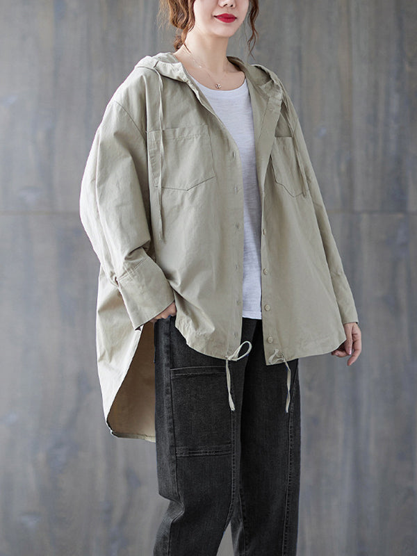 Loose Irregular Hooded Cardigan Outwear