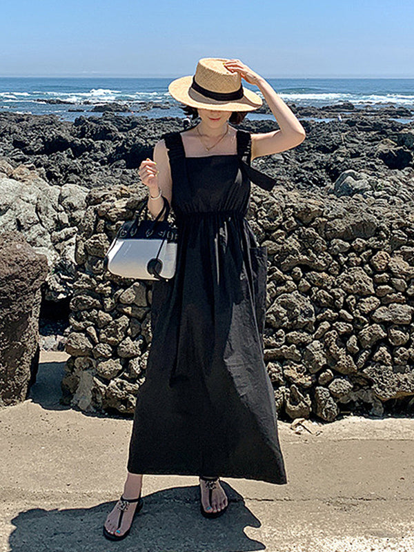 Waist Slimming Casual Suspender Dress