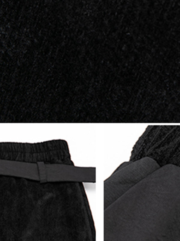 Vintage Corduroy Split-Joint  Asymmetric Empire Casual Pants