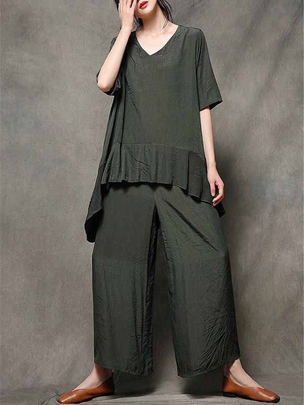 2019 Summer New Loose Oversize Wide Leg Pants Suit