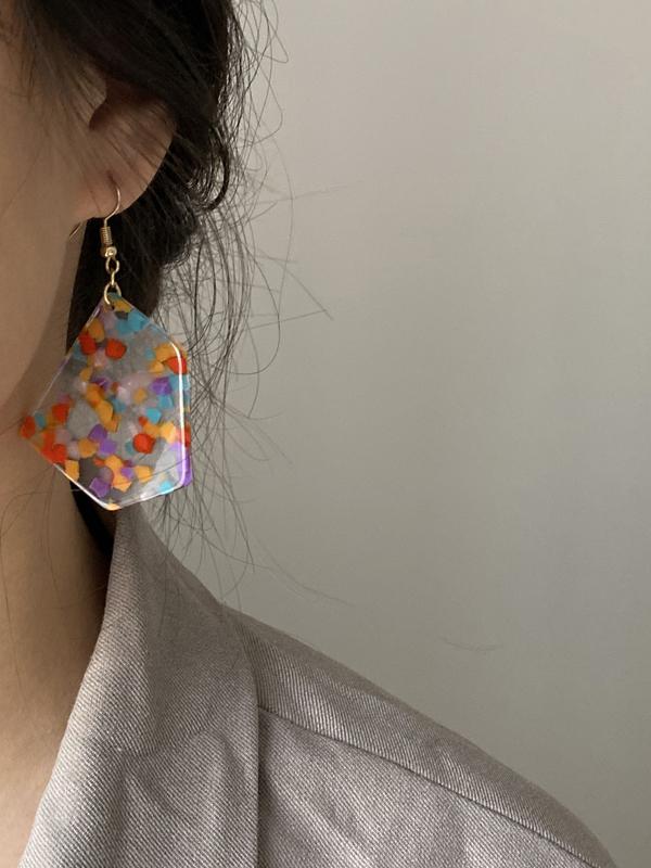 Irregular Vintage Colorful Pendent Earrings