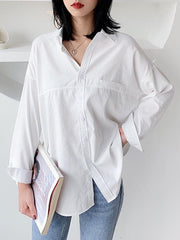 Casual Solid Split-Joint Shirt