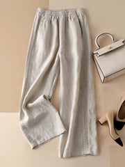 Solid Loose Casual Straight Leg Pants