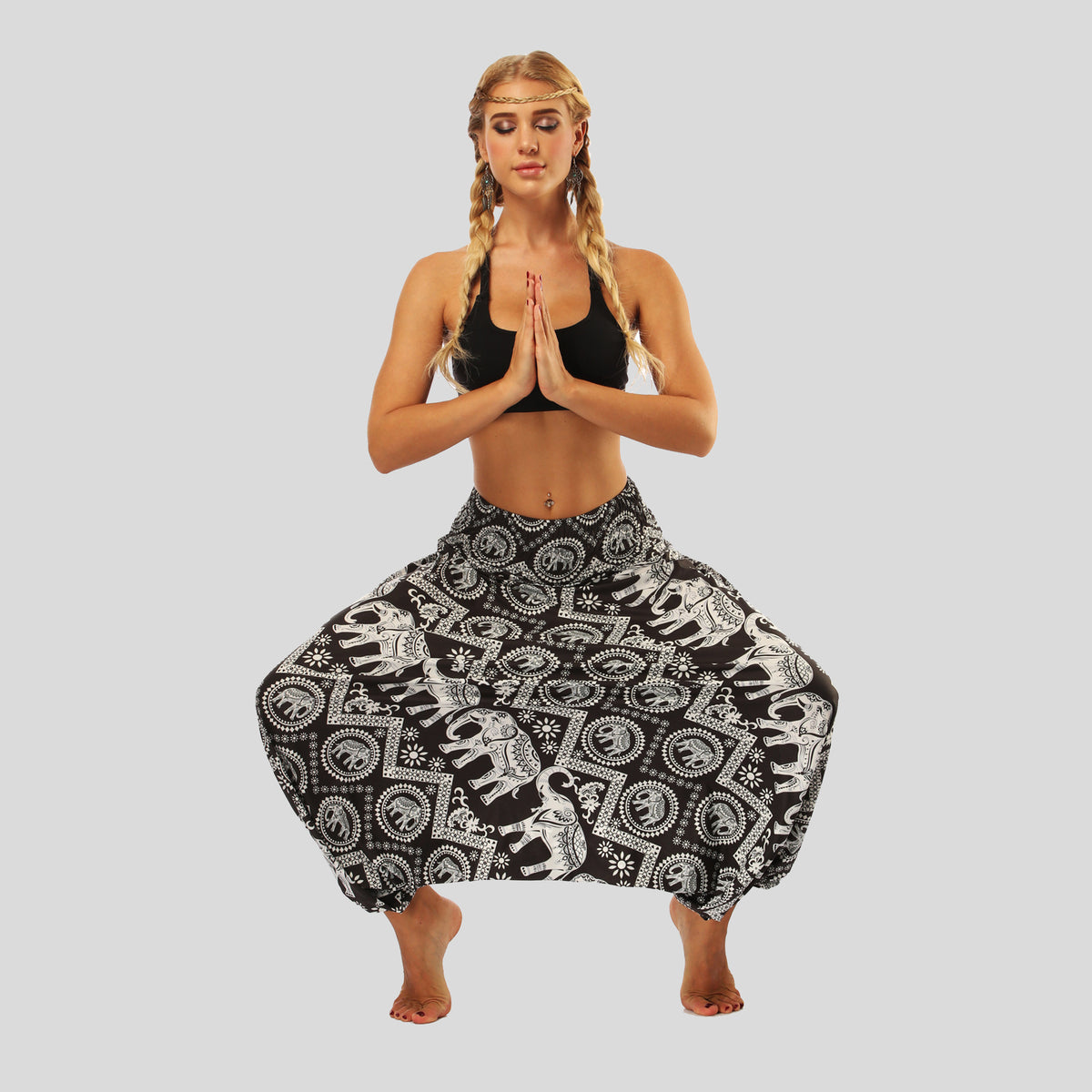 Ethnic Style Digital Print Wide Leg Lantern Casual Pants