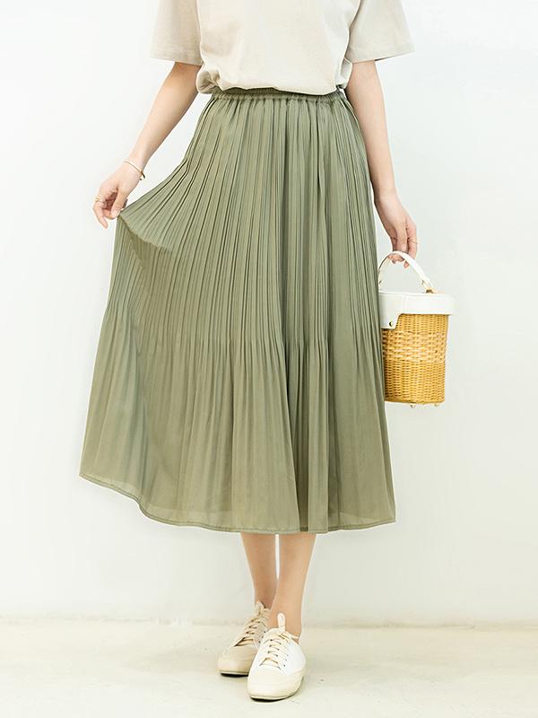 Chiffon Solid Color Ruffled Skirts