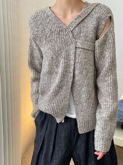 Sweater Cardigan Loose Hollow Top