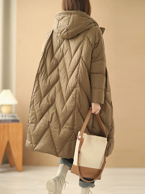 Casual Vintage Hooded Down Coat