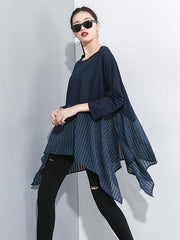 Loose Split-joint Cropped Blouses