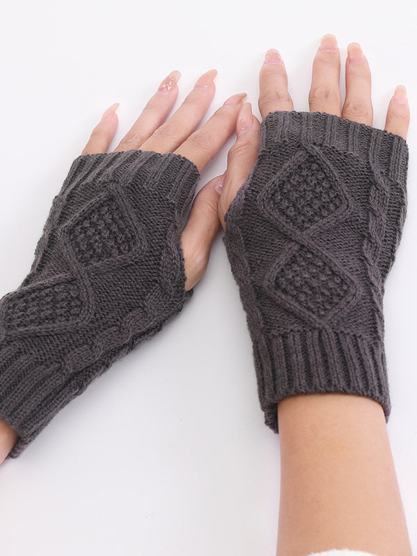 Retro Plaid Half Fingerless Gloves