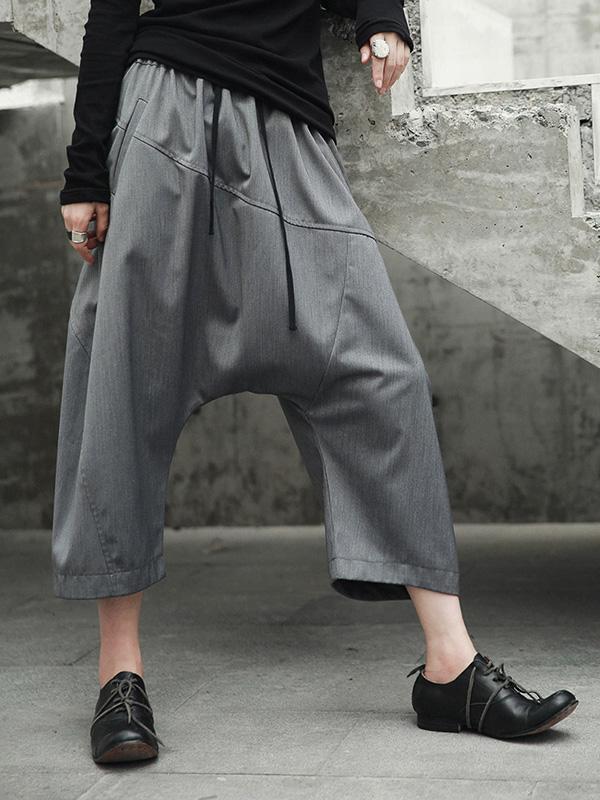 Loose Gray Leisure Harem Pants