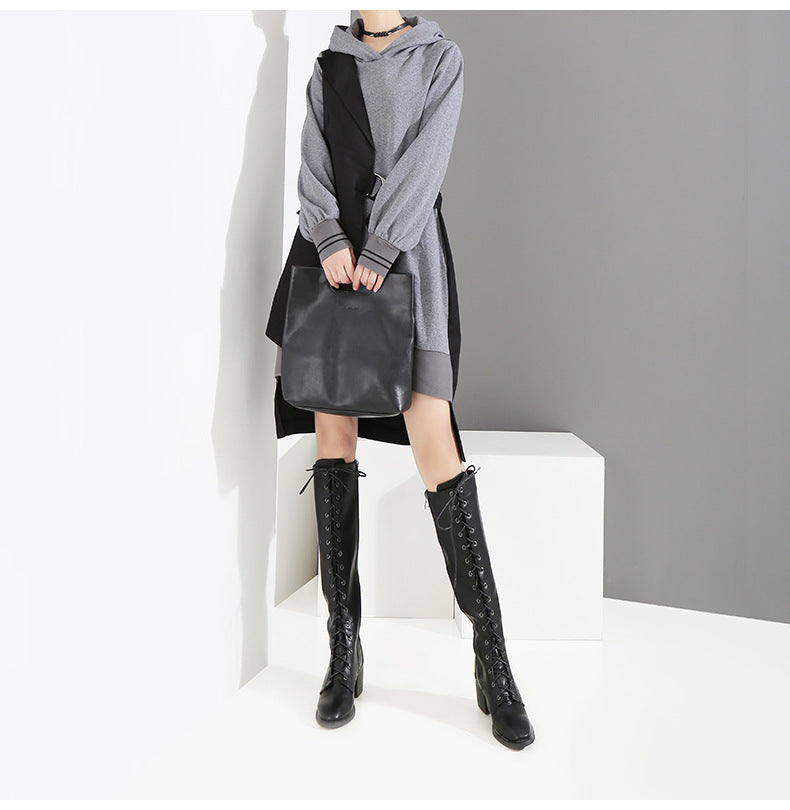 Women Hooded Long Sleeve Casual Dress