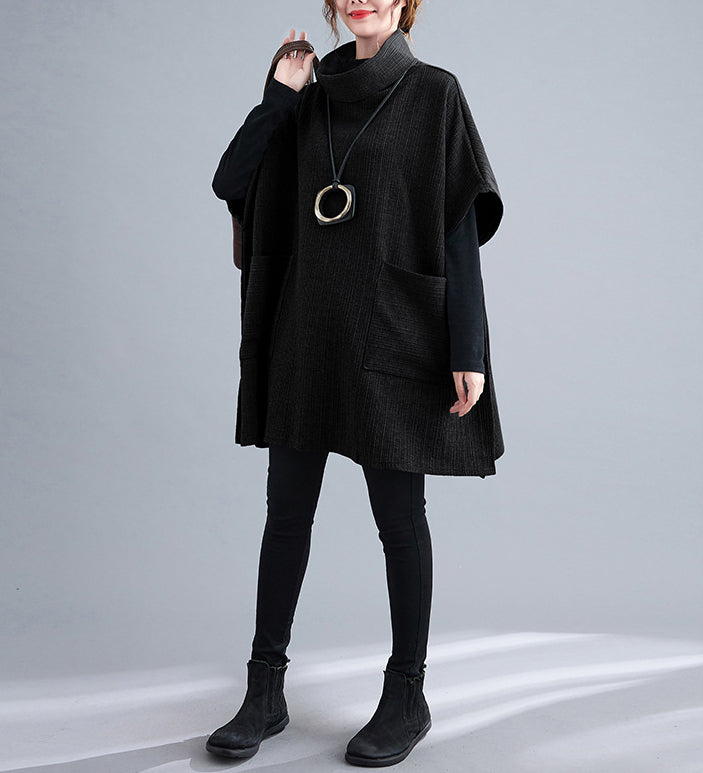 Loose Casual Turtleneck Bat Sleeve Outwear