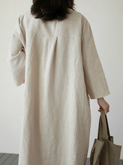 Chic Linen Solid Maxi Dress