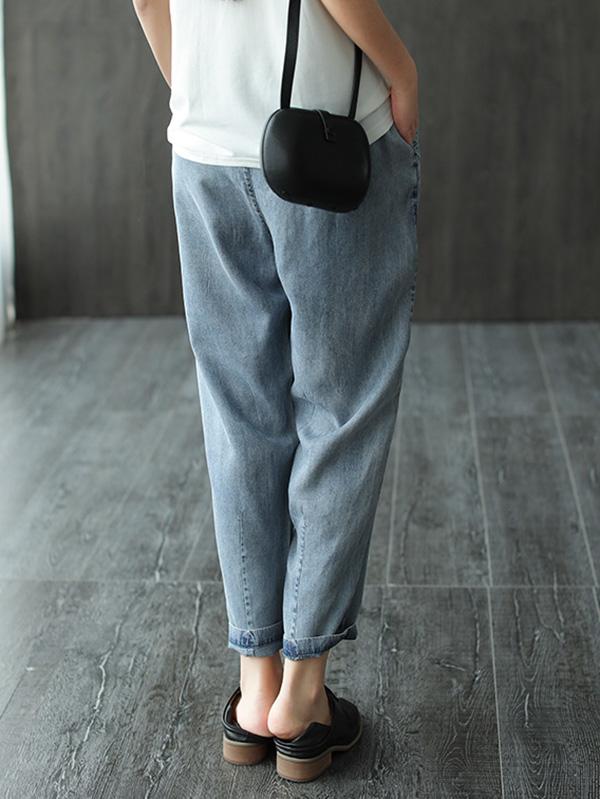 Loose Simple Comfortable Jean Harem Pants