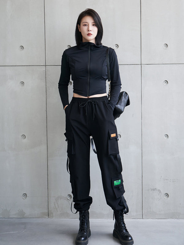 Casual Solid Stylish High-Waisted Pants