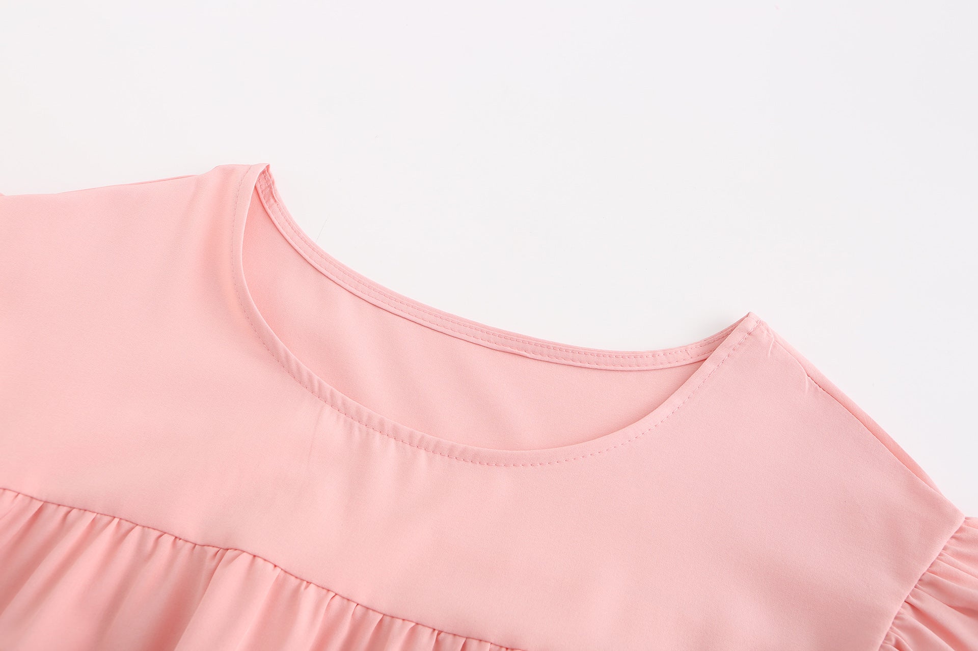 Solid Ruffled Casual Midi Dress